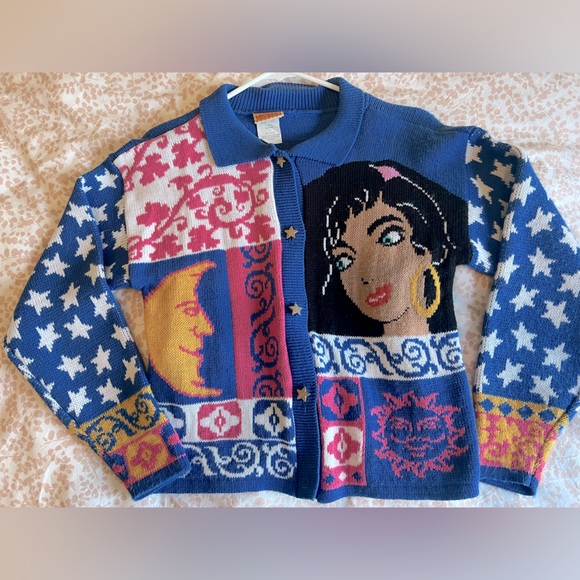 Disney Sweaters - Vintage Disney Hunchback of Notre Dame Esmerelda Cardigan ChildSize 14/ W XS/S